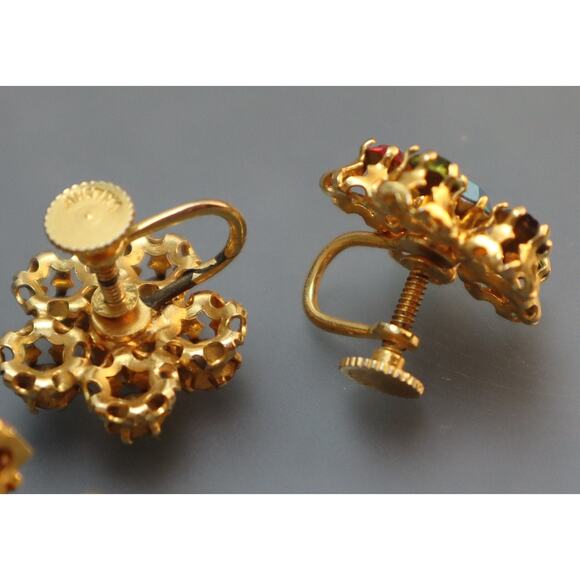 Vintage Rhinestone Austria Brooch Earrings Set - Picture 10 of 10